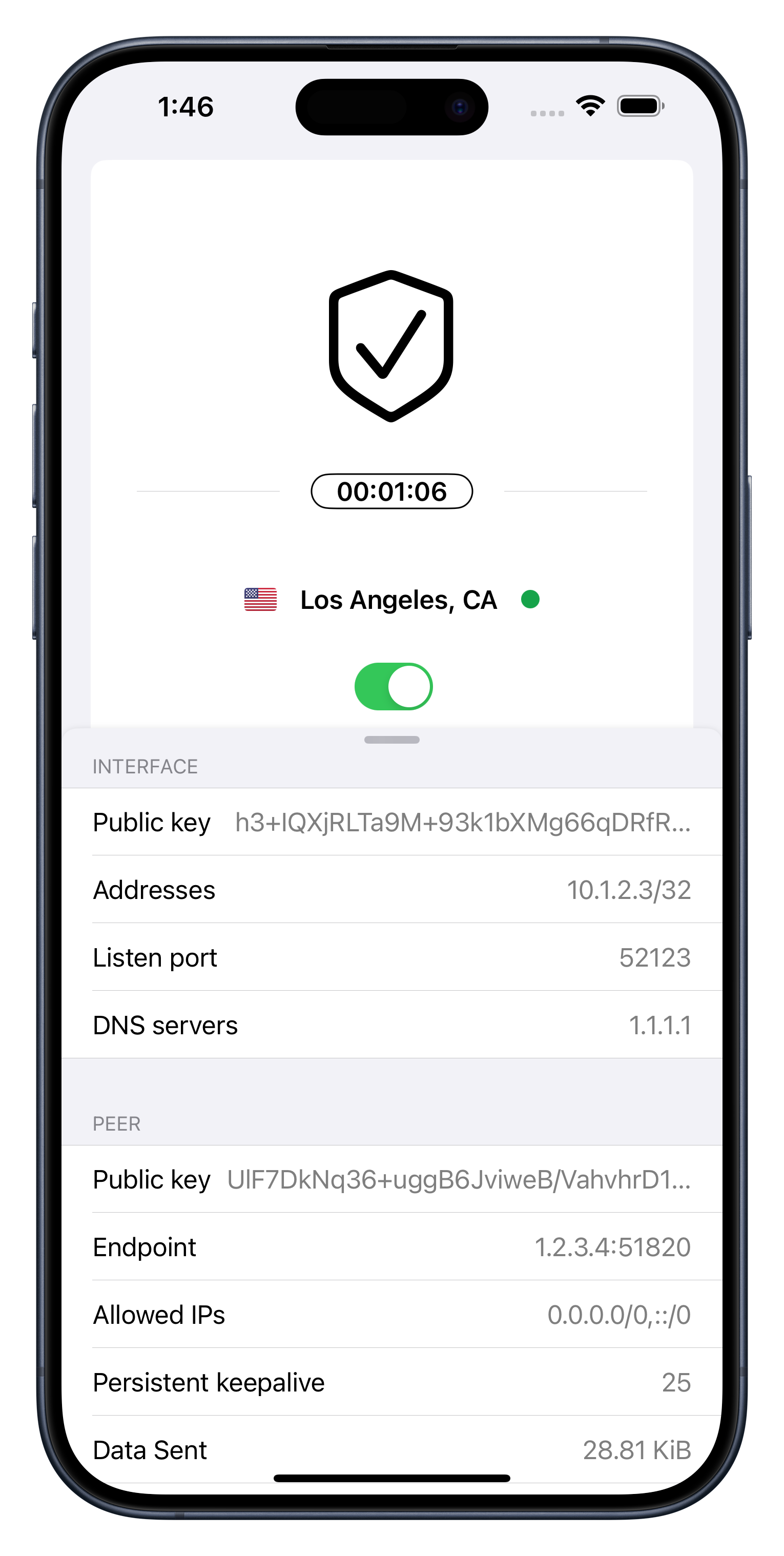 San Francisco VPN on iPhone